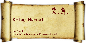 Krieg Marcell névjegykártya
